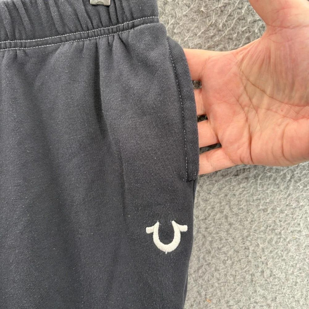 True Religion Playboy Pants  Mens Medium Gray Jogger Sweatpants Bunny Stitched